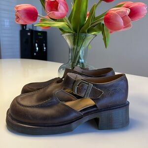 Vintage Made in England Dr. Martens Mary Jane Chunky Platform Shoes